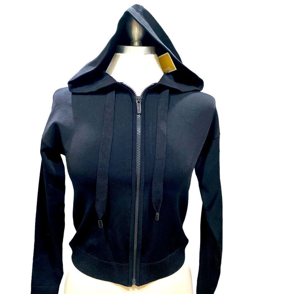 Michael Kors Black Hooded Zip-Up Jacket